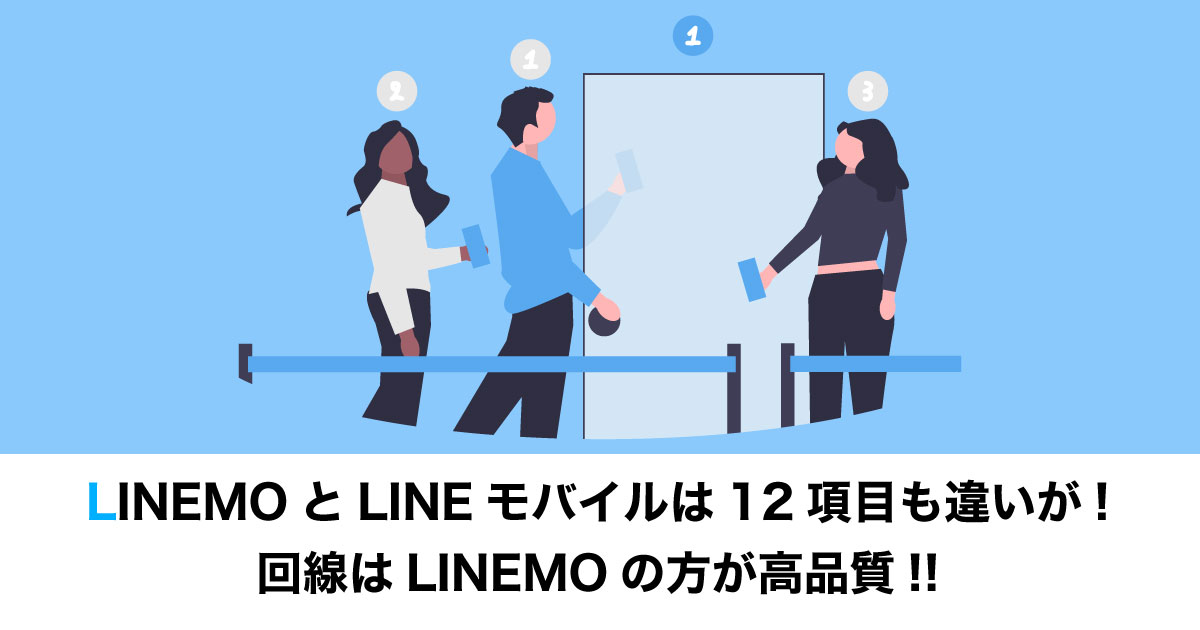 LINEMOとLINEモバイルの違いを表すイメージ画像