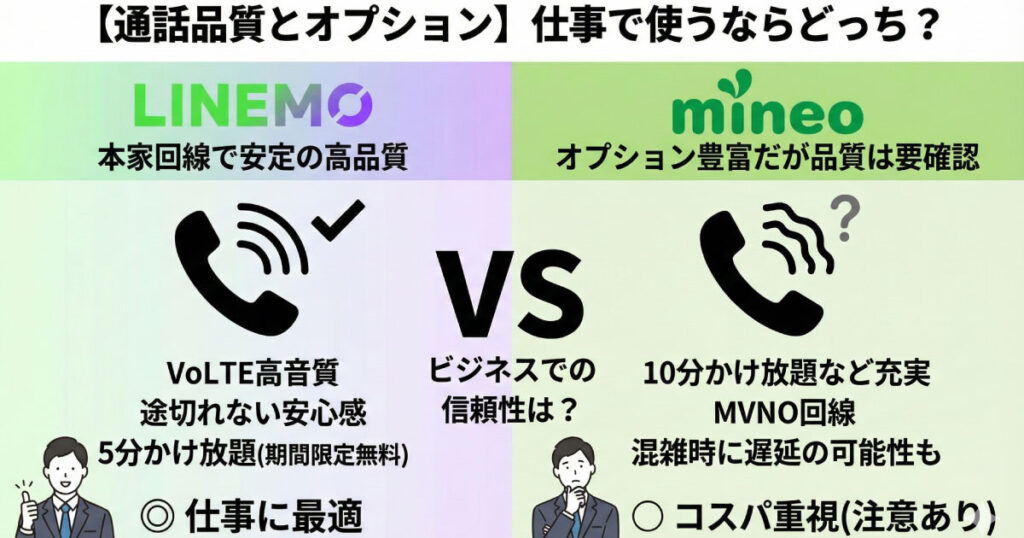 mineo LINEMO 仕事で使うなら