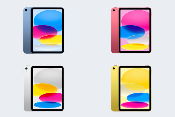 iPad（第10世代）のカラーバリエーション４つ
